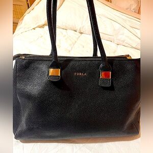Furla top handle leather purse
